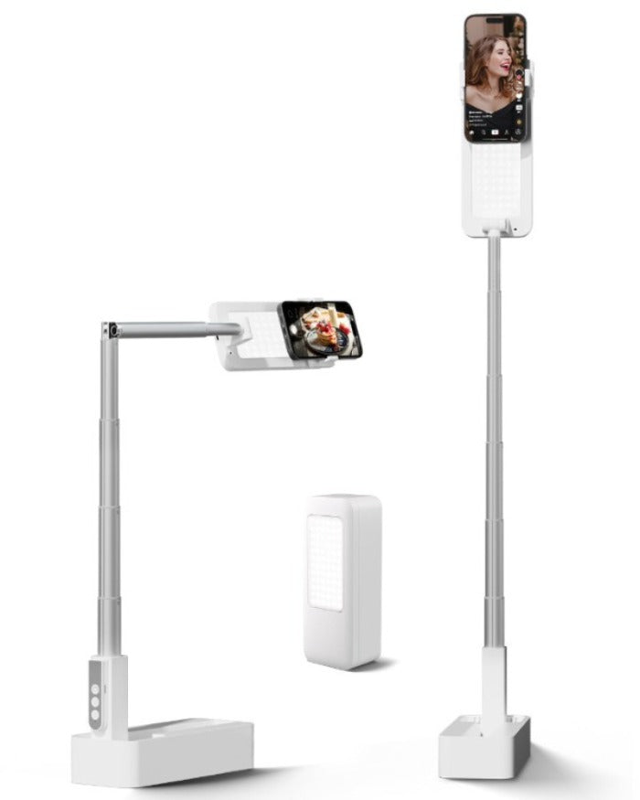 Viozon Extendable Selfie Phone Stand,5 Brightness&3 Color,Overhead Shooting  LED Light (AP-V10)