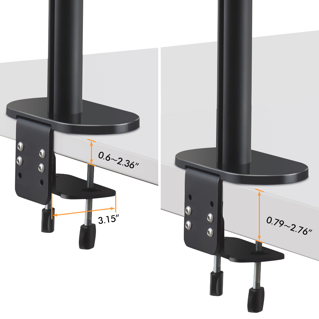 Viozon Soporte para monitor y portátil, 3 en 1 ajustable, soporte de  escritorio con brazo triple para monitor, soporte de brazo de escritorio  doble